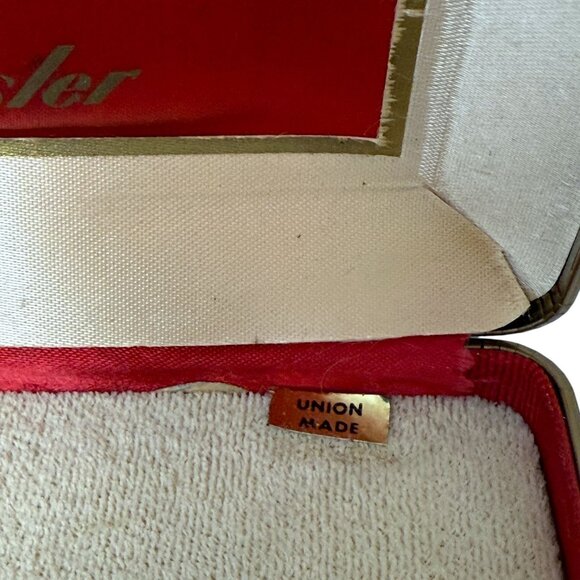 Vintage Kreisler Key Chain Box Red Retro Jewelry Display Packaging 3.5x5" - Picture 8 of 10